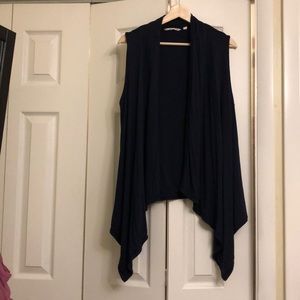 Athleta Small Navy Blue Sleeveless Cardigan Drape